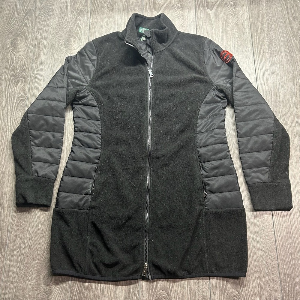 Lauren Active Ralph Lauren Medium Black Hybrid Fleece Quilted Puffer Jacket